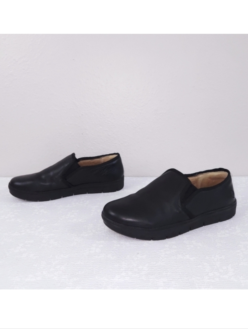 NURSE MATES Adela Slip-On Loafers US 9 W Black Leather Work Shoes